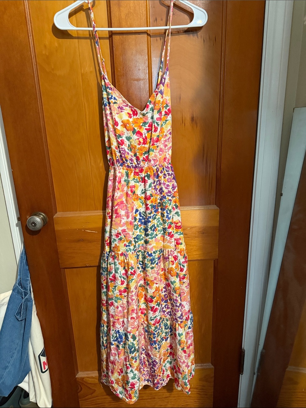 Baltic Born Multicolor Floral Midi Dress - Pink, Orange, Blue